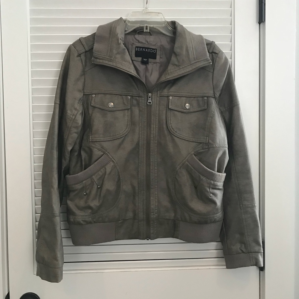 Bernardo Faux Leather Jacket in Grey
